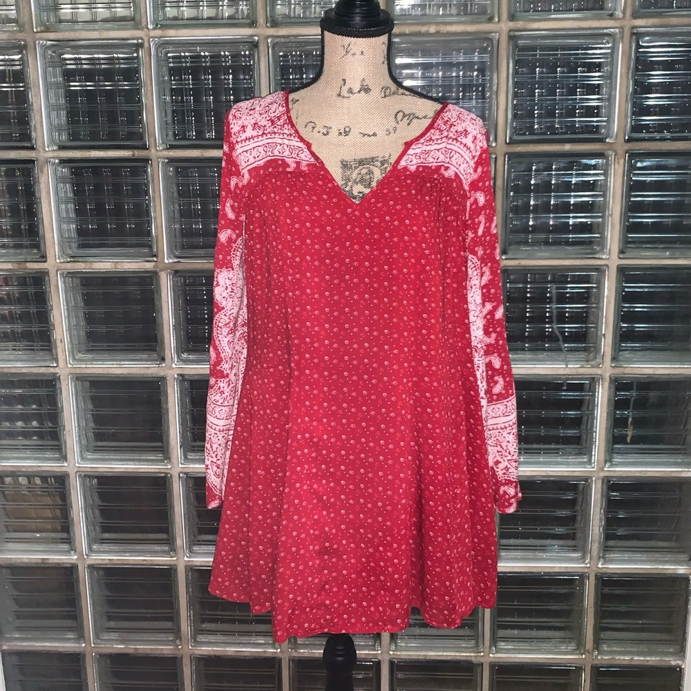 Free People, Boho Peasant Mini Dress, Sz XS, EEUC